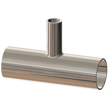 BioPharm Weld 2 x 3/4 in 316L Stainless Steel Reducing Tee